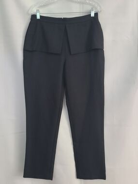 Kate Spade Saturday Sz 6 Black High Waist Peplum Office Career Wool Blend Pant